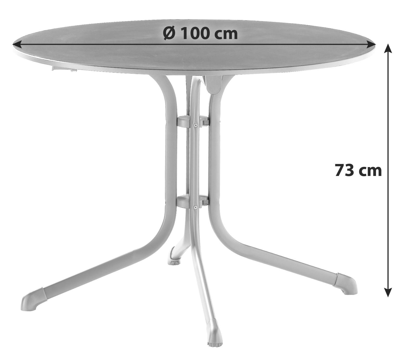 GARTENTISCH Holzwerkstoff Anthrazit, Grau rund  - Anthrazit/Grau, MODERN, Holzwerkstoff/Metall (100/73cm) - Sieger