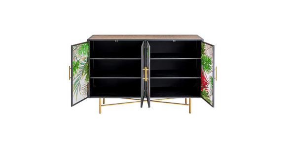 SIDEBOARD 135/95/38 cm  - Goldfarben/Multicolor, Design, Glas/Holz (135/95/38cm) - Ambia Home