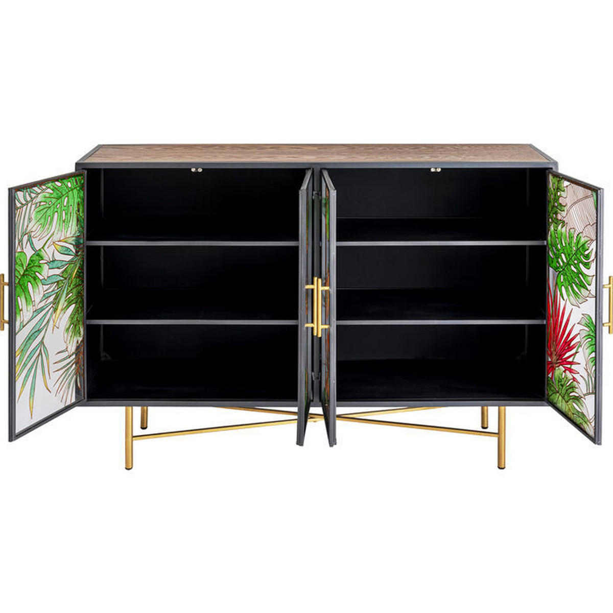 SIDEBOARD 135/95/38 cm  - Goldfarben/Multicolor, Design, Glas/Holz (135/95/38cm) - Ambia Home