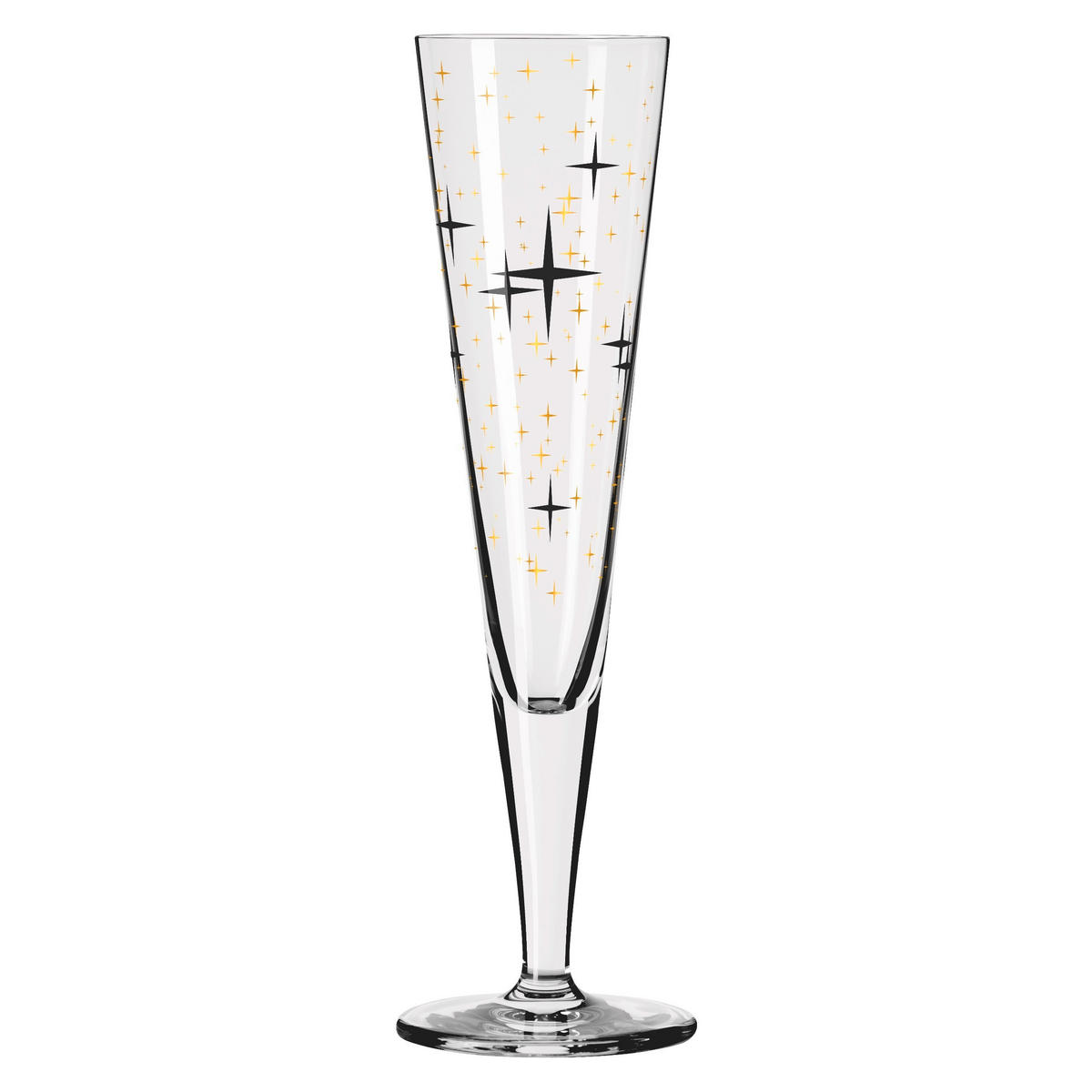 CHAMPAGNERGLAS Goldnacht 205 ml 4-teilig  - Goldfarben/Schwarz, Trend, Glas (7,2/24/7,2cm) - Ritzenhoff Breker