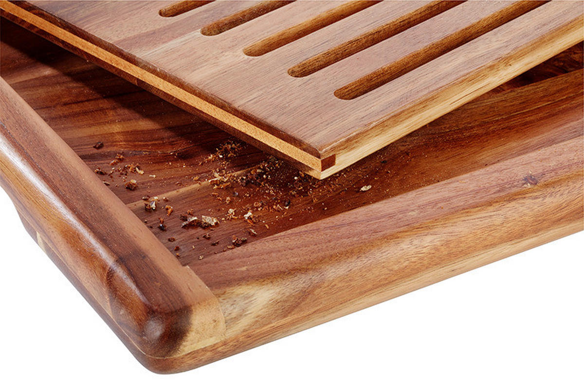 SCHNEIDEBRETT Holz Akazie ACACIA  - Karamell, Basics, Holz (53/32,5/2,5cm)