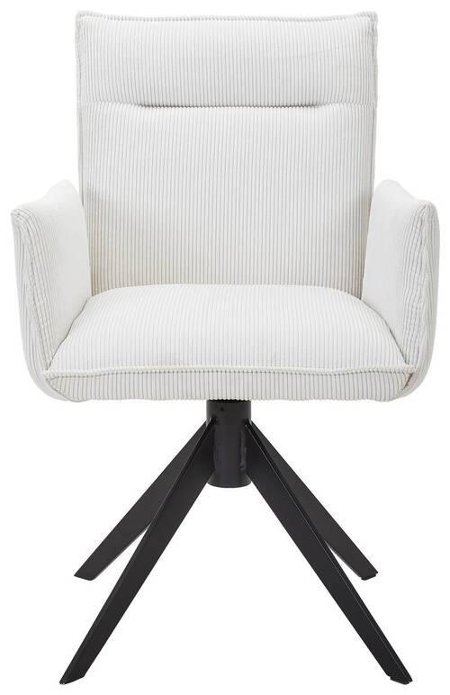 ARMLEHNSTUHL  in Eisen Cord  - Creme/Schwarz, Design, Textil/Metall (59/87/62cm) - Johann Jakob