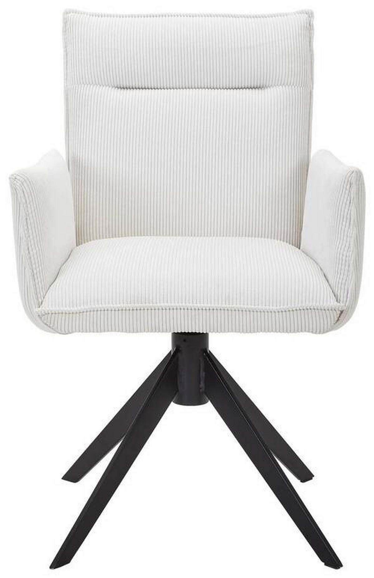 ARMLEHNSTUHL  in Eisen Cord  - Creme/Schwarz, Design, Textil/Metall (59/87/62cm) - Johann Jakob