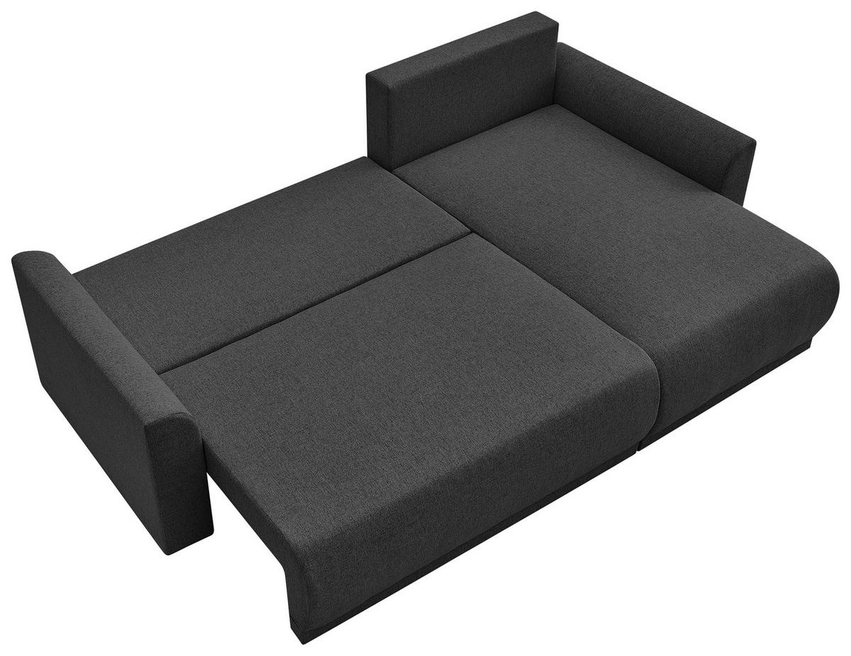 ECKSOFA KIMMY Schwarz Flachgewebe Zierkissen, Rückenkissen, Bettkasten  - Schwarz, Design, Kunststoff/Textil (233/146cm) - P & B
