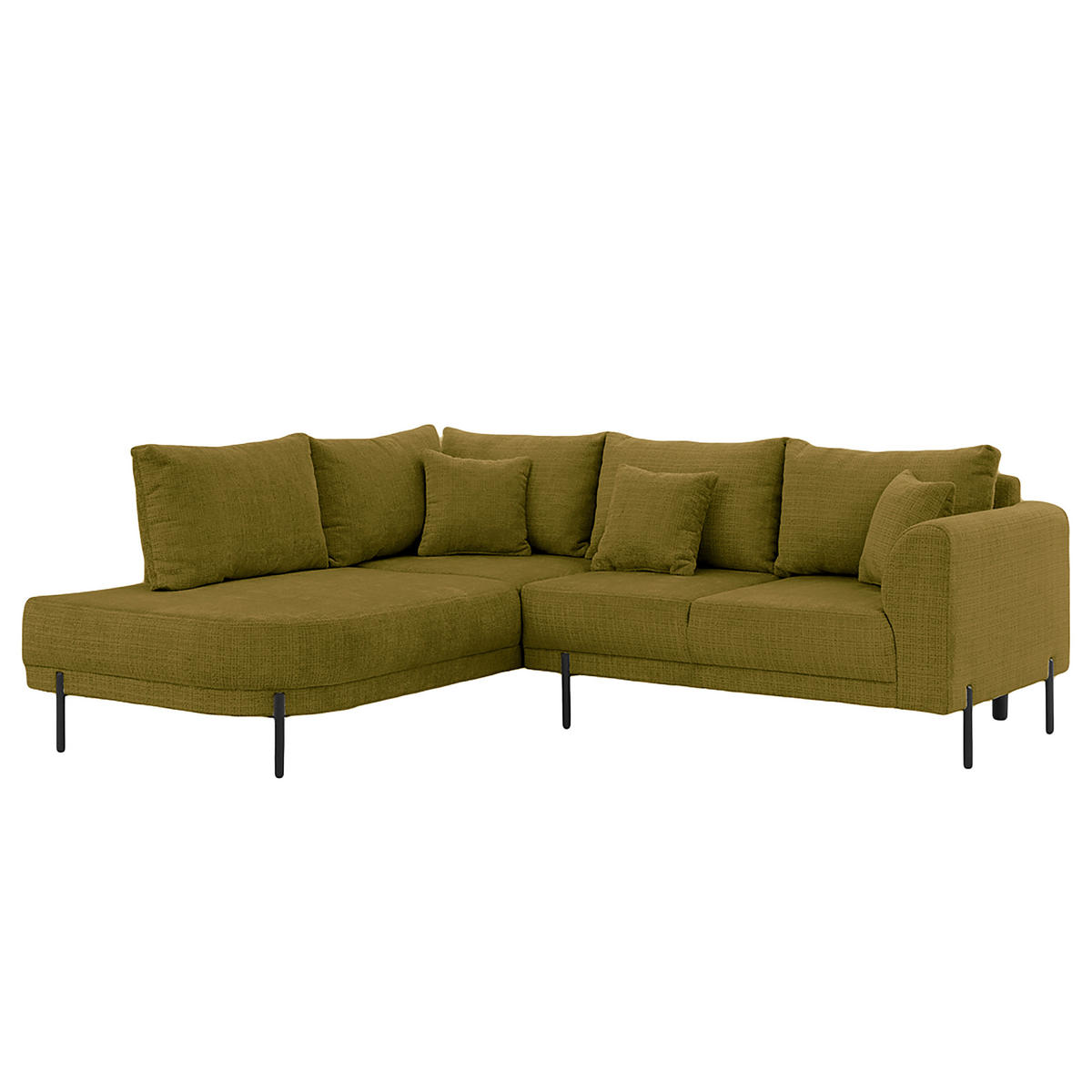 ECKSOFA Mauris Grün Chenille Rückenkissen  - Schwarz/Grün, Design, Kunststoff/Textil (200/233cm) - Livetastic