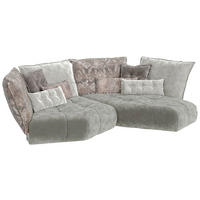 ECKSOFA MATILDA in Velours Grau, Greige  330/223 cm  - Greige/Grau, Trend, Textil (330/223cm) - Bretz