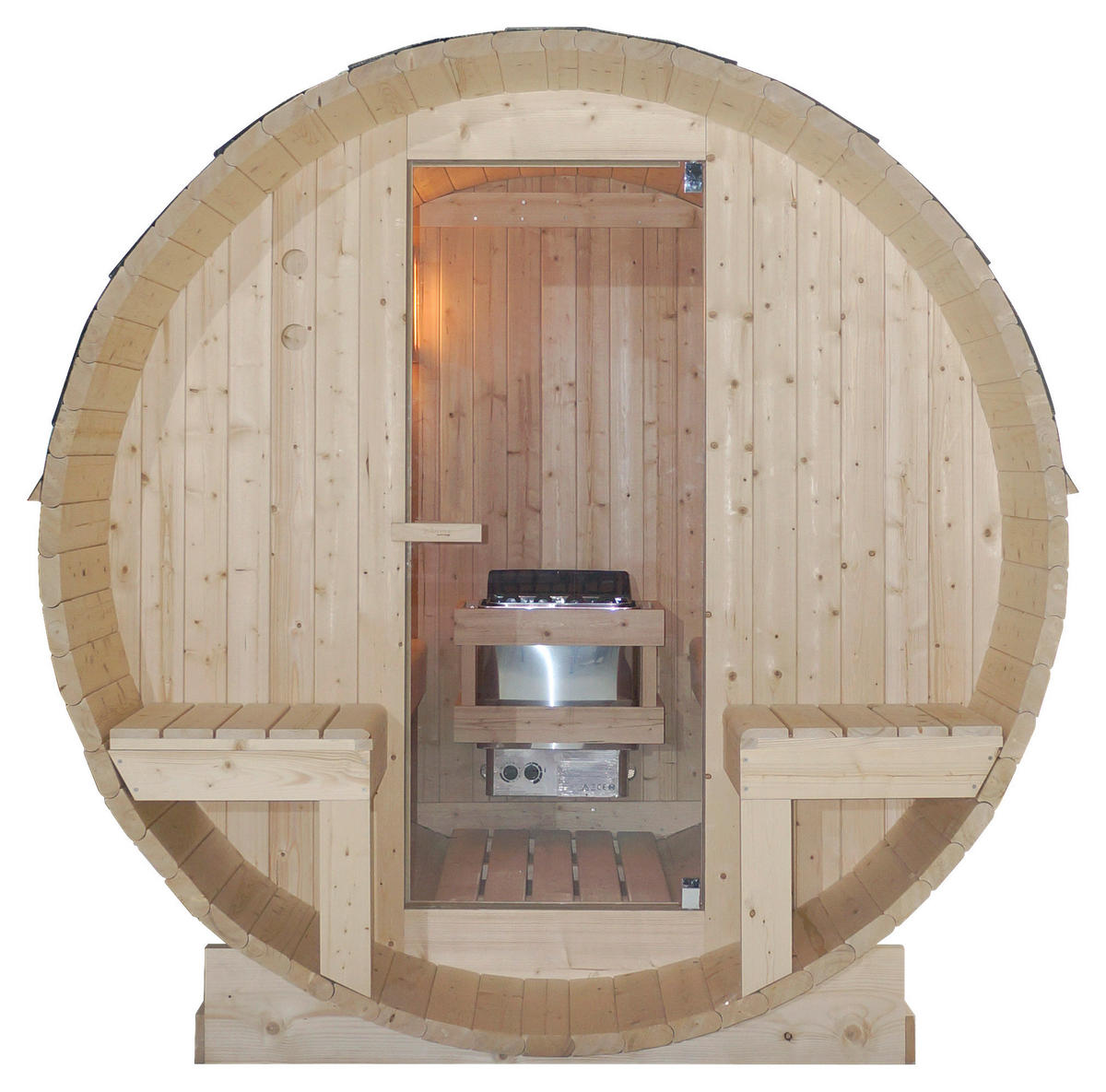 SAUNAFASS für 4 Personen Bergen  - Fichtefarben, KONVENTIONELL, Glas/Holz (194,8/220/191,5cm) - Sanotechnik