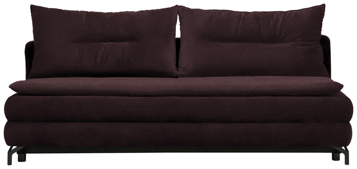 KANAPÉÁGY sötétbarna  - sötétbarna/fekete, Modern, textil/fém (208/73/92/102cm) - Novel