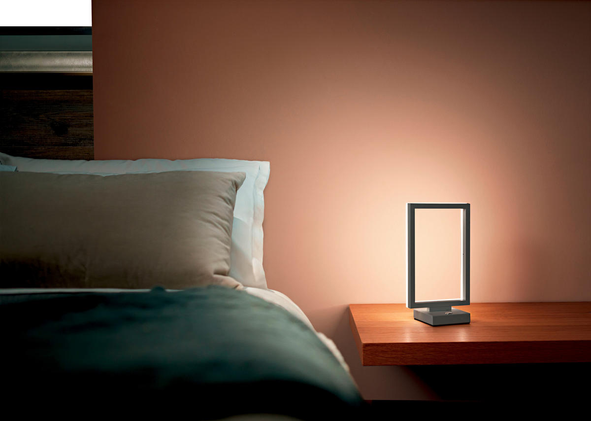 TISCHLEUCHTE 17/11/30 cm   - Anthrazit, Basics, Kunststoff/Metall (17/11/30cm) - Fabas Luce