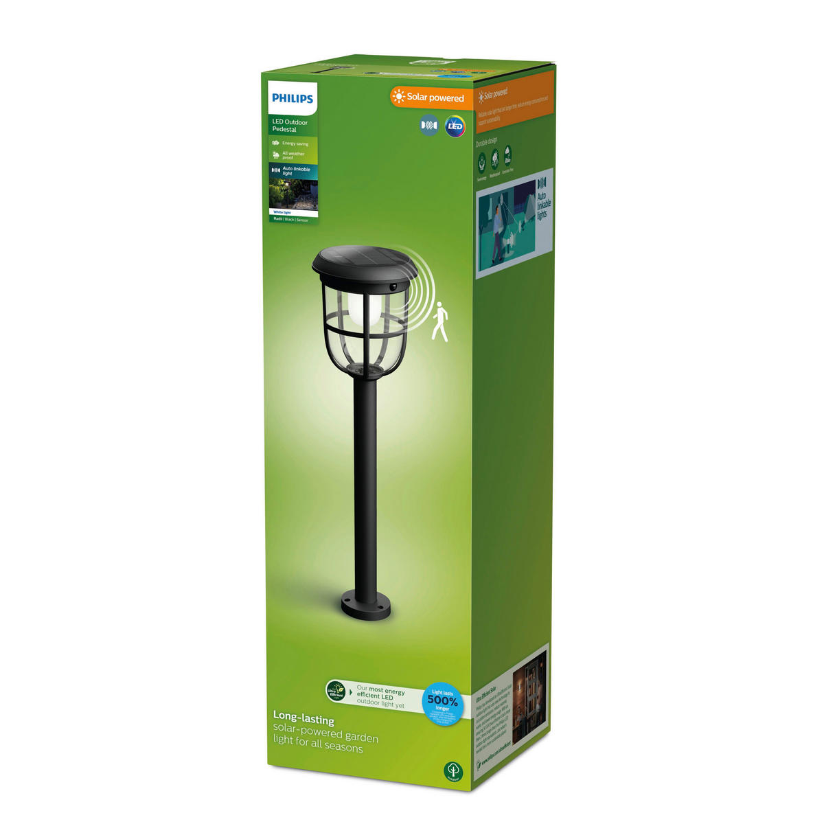 SOLARLEUCHTE 17.5/80.3/17.5 cm   - Schwarz, KONVENTIONELL, Kunststoff (17.5/80.3/17.5cm) - Philips