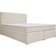 BOXSPRINGBETT 160/200 cm  in Creme  - Creme/Schwarz, Design, Kunststoff/Textil (160/200cm) - Xora