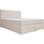 BOXSPRINGBETT 180/200 cm  in Creme  - Creme/Schwarz, Design, Kunststoff/Textil (180/200cm) - Xora