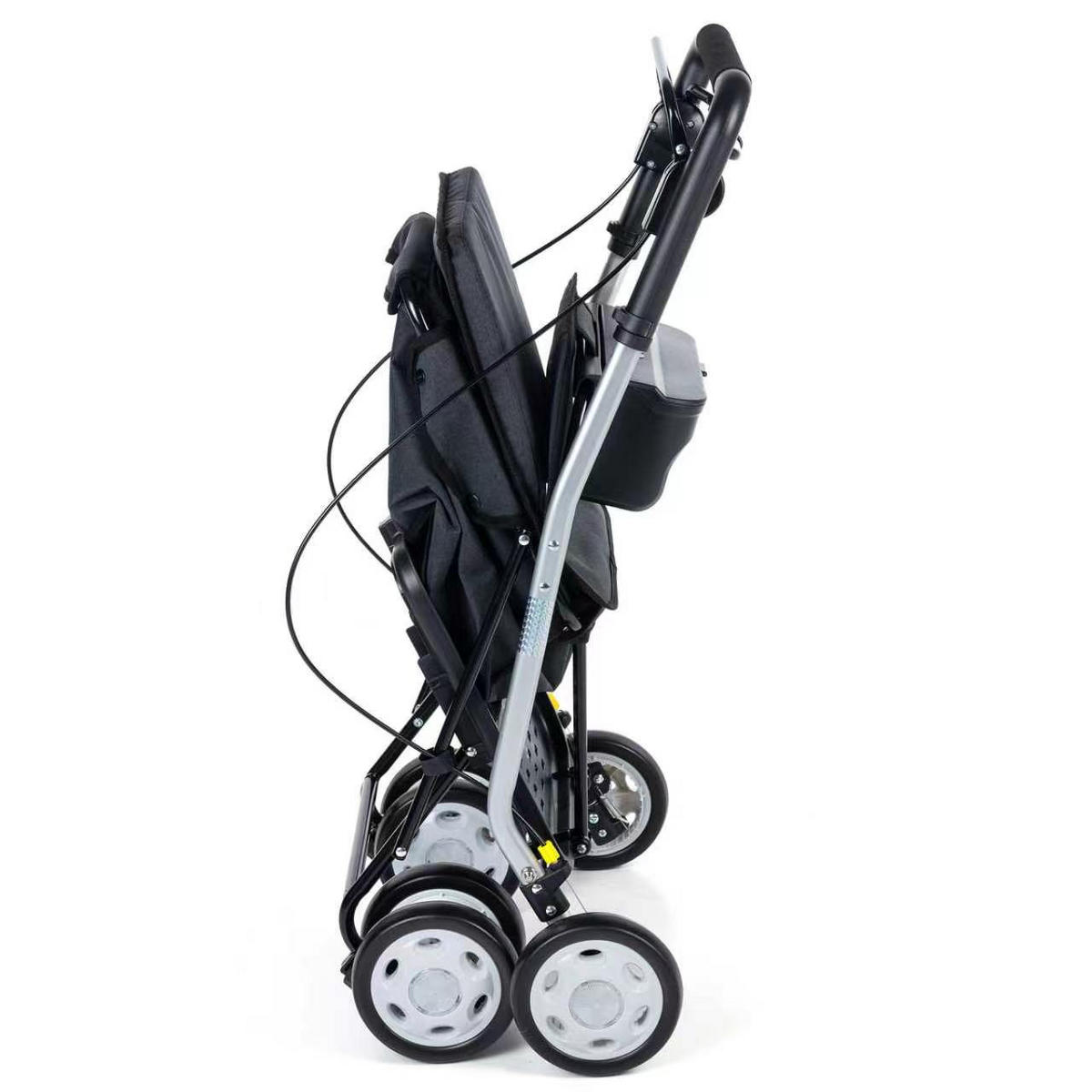 EINKAUFSTROLLEY  - Silberfarben/Schwarz, Trend, Textil/Metall (65/88.5/52.5cm) - Milino