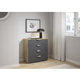 KOMMODE  in 80/81/42 cm  - Chromfarben/Dunkelgrau, Design, Holzwerkstoff/Metall (80/81/42cm) - Carryhome