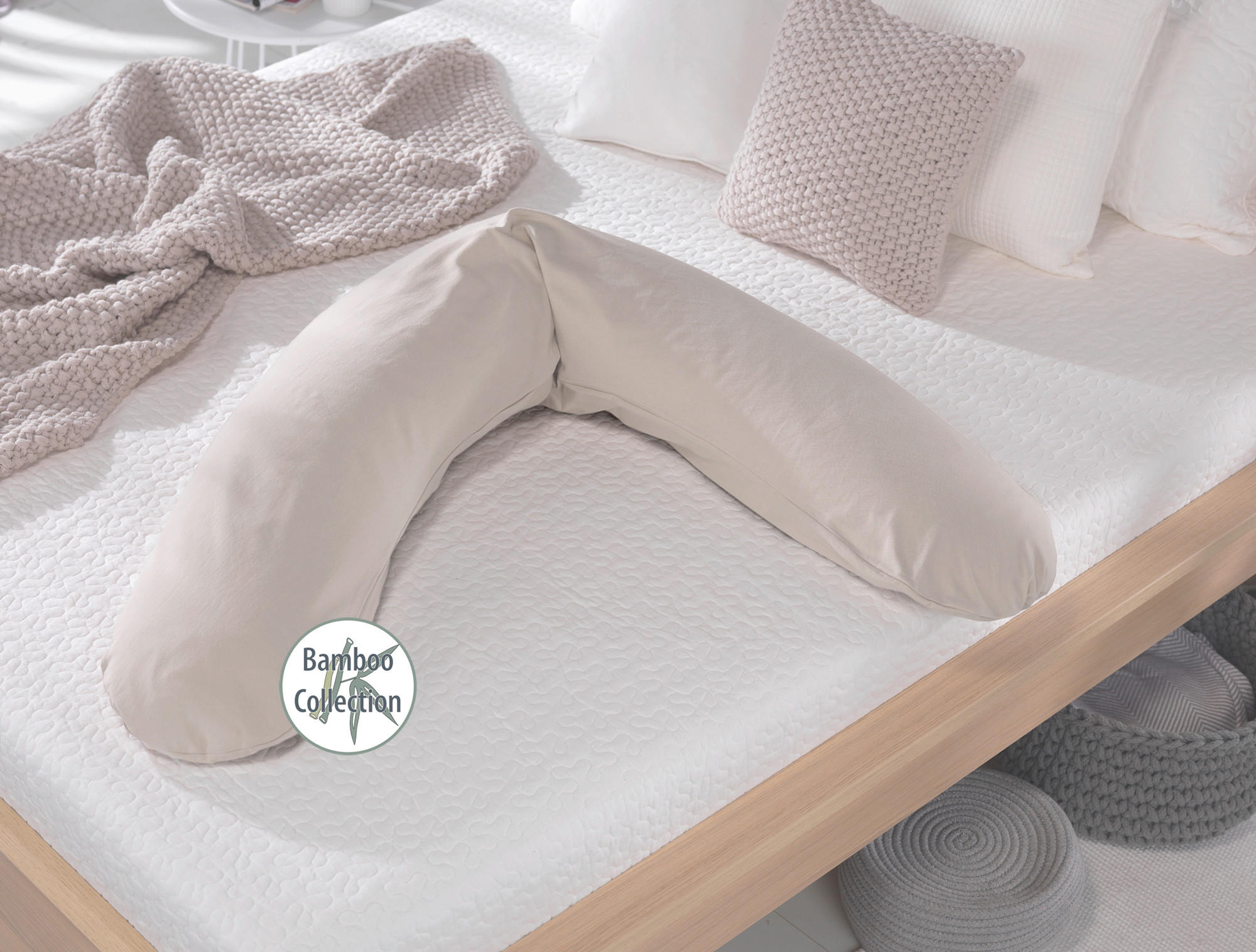 STILLKISSEN Bamboo Collection  190/40 cm  - Greige, Basics, Textil (190/40cm) - Theraline
