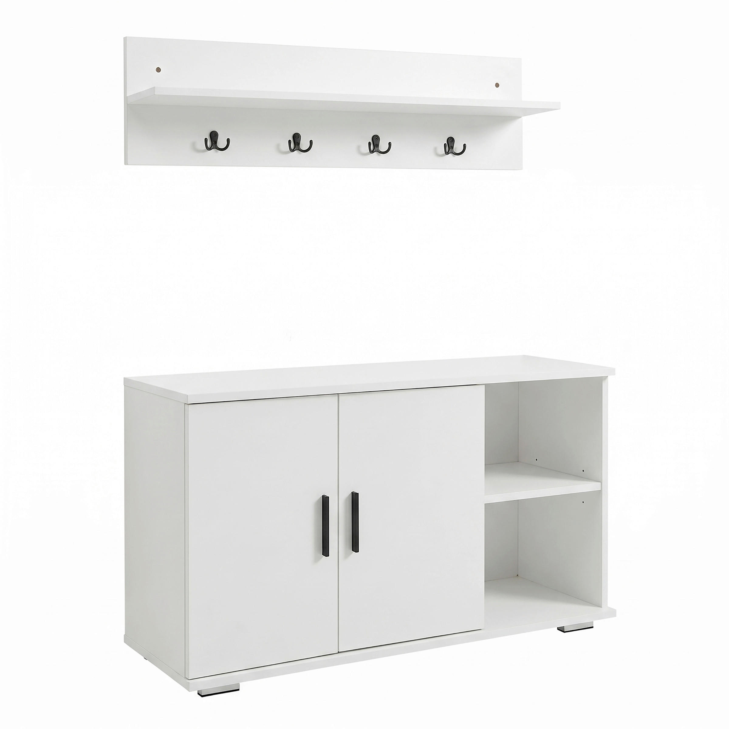 HALLMÖBEL 2 delar i 90/77/33 cm vit 77/90/33 cm