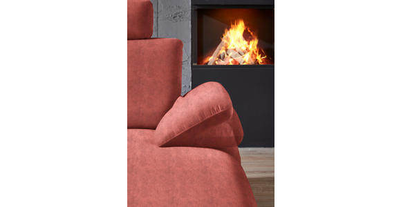 WOHNLANDSCHAFT in Velours Koralle - Koralle/Schwarz, Design, Textil/Metall (208/344/180cm) - Dieter Knoll