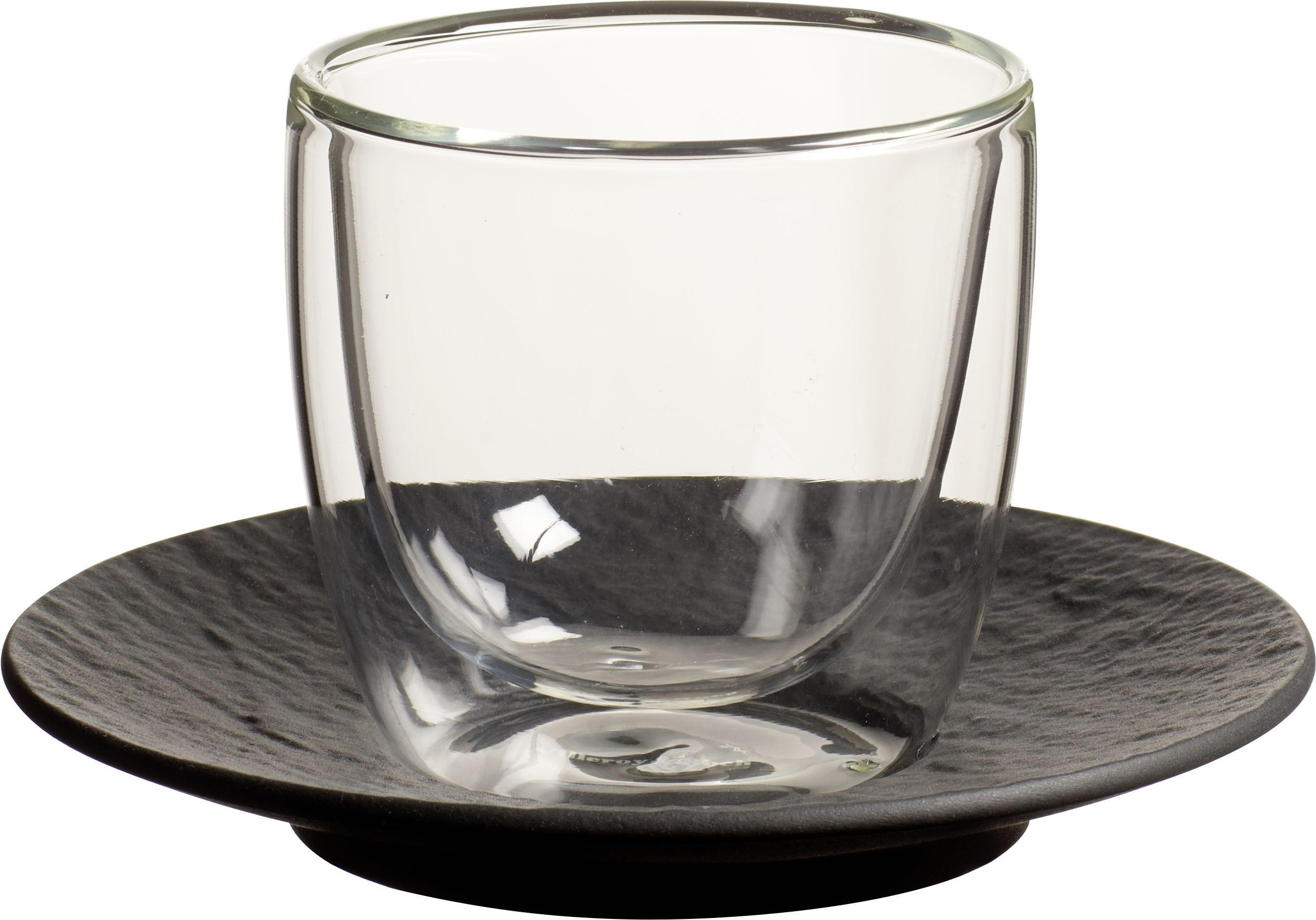 ESPRESSO CSÉSZE ÉS CSÉSZEALJ  - fekete/átlátszó, Basics, Üveg/kerámia (0,11l) - Villeroy & Boch