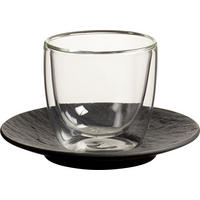 ESPRESSO CSÉSZE ÉS CSÉSZEALJ  - fekete/átlátszó, Basics, Üveg/kerámia (0,11l) - Villeroy & Boch