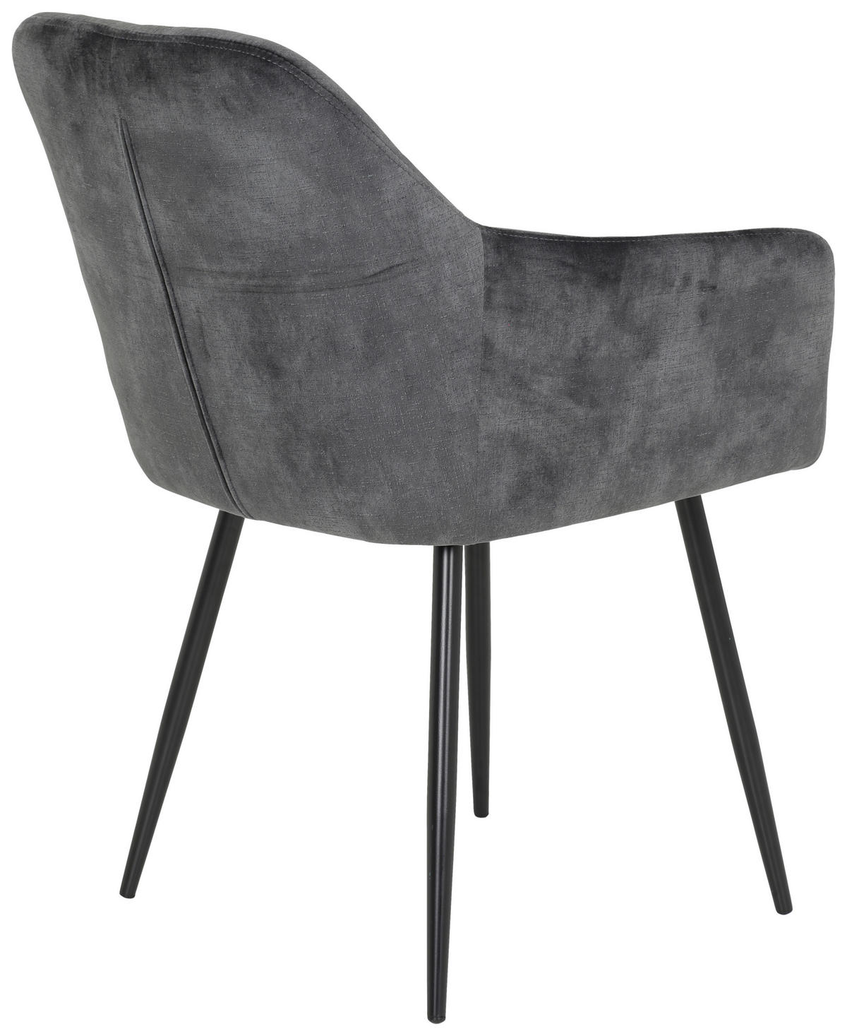 ARMLEHNSTUHL-SET 2 Stück  in Stahl Samt, Velours  - Anthrazit/Schwarz, MODERN, Textil/Metall (56/81/62cm) - MID.YOU