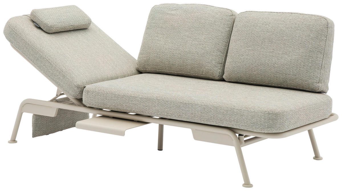 GARTENBANK 199/78/81 cm  in Taupe, Hellgrau  - Taupe/Hellgrau, Design, Textil/Metall (199/78/81cm) - Zebra 