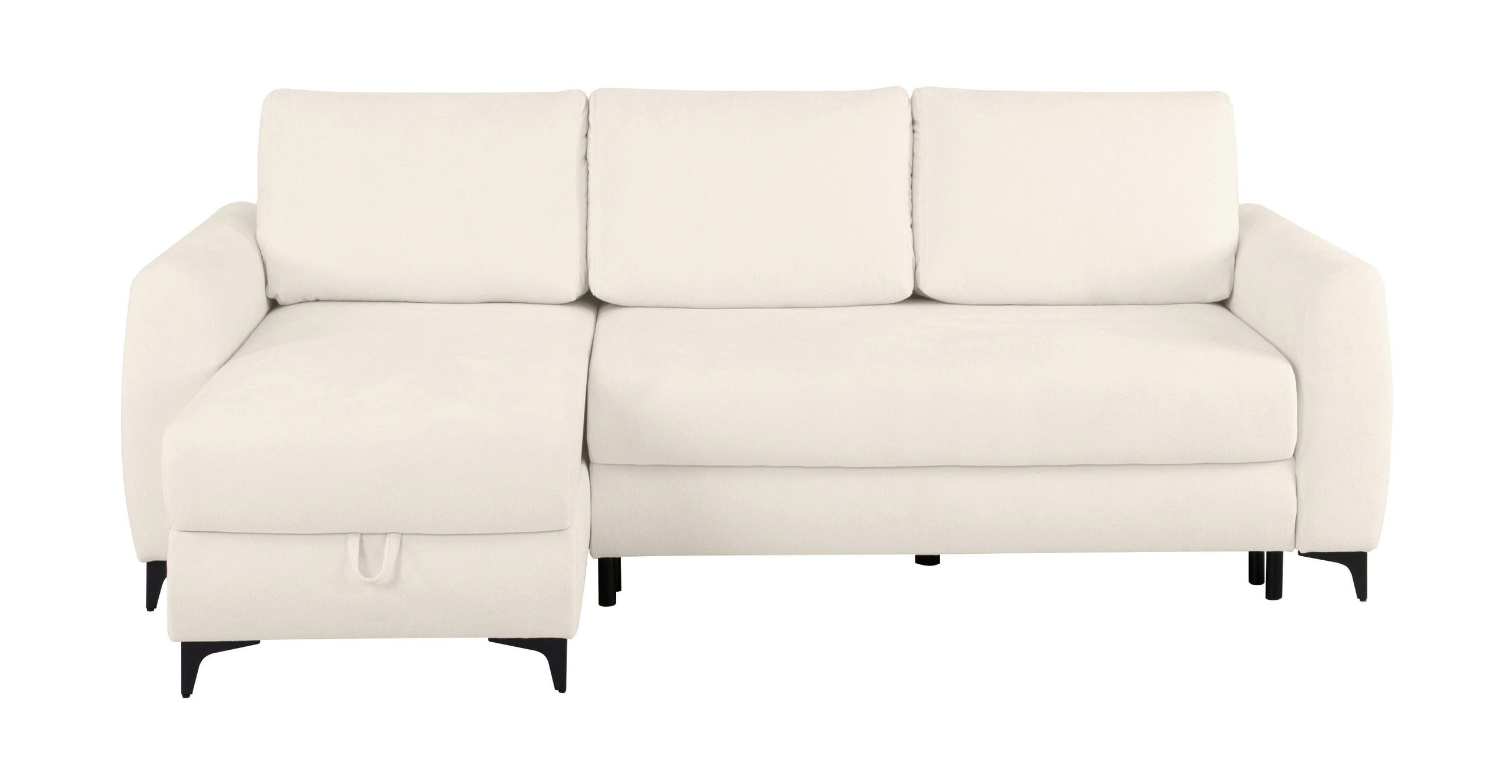ECKSOFA Moli Creme Bouclé  - Creme/Schwarz, Design, Textil/Metall (236/148cm) - MID.YOU
