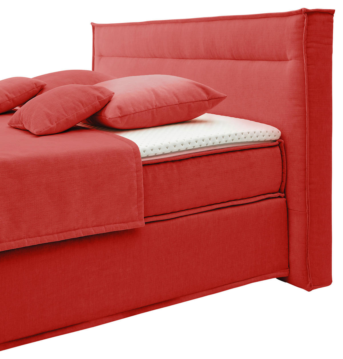BOXSPRINGBETT 180/200 cm  in Rot  - Rot/Schwarz, Design, Textil (180/200cm) - Musterring