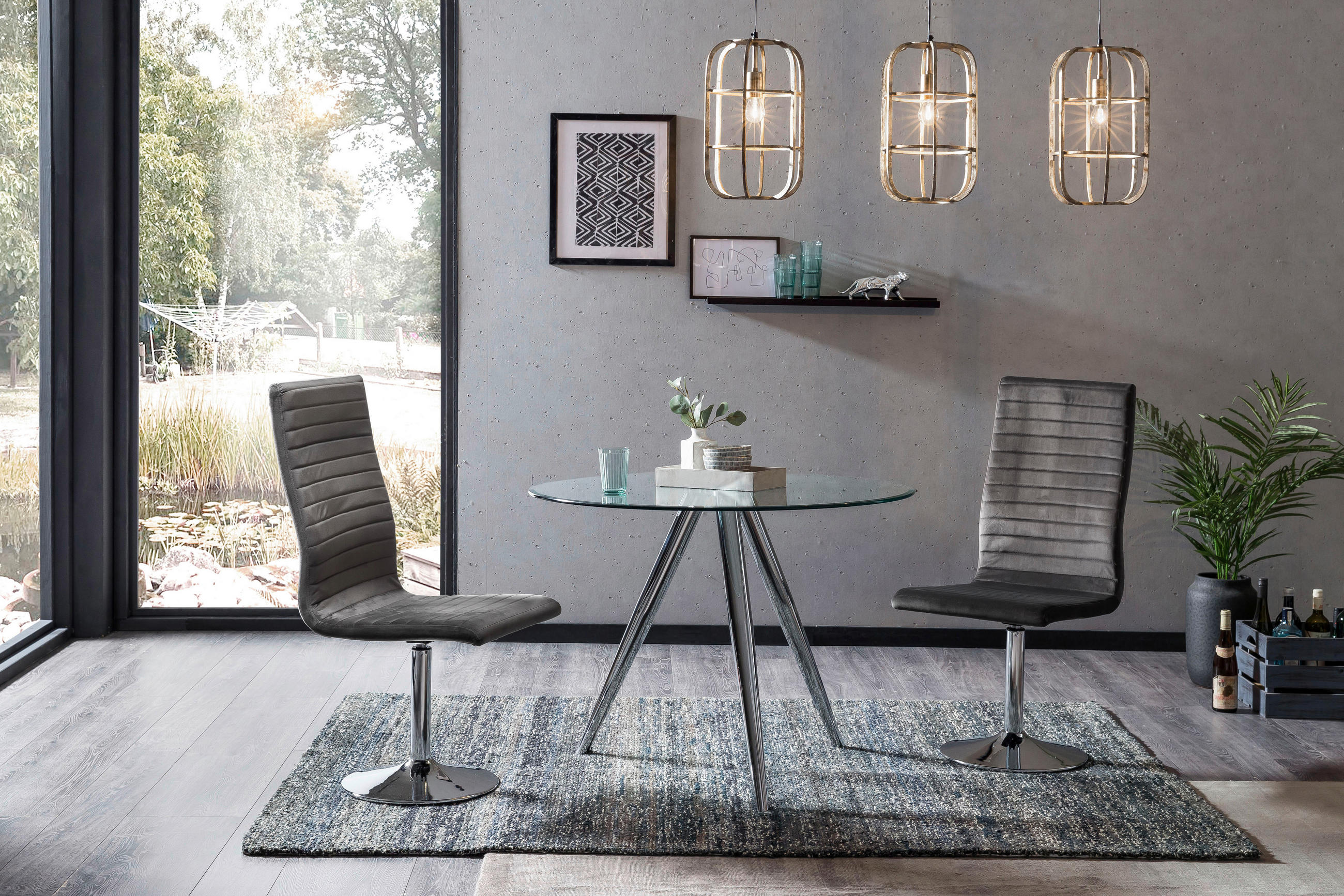 ESSTISCH in Glas 100/100/75 cm  - Klar/Chromfarben, MODERN, Glas/Metall (100/100/75cm) - Livetastic