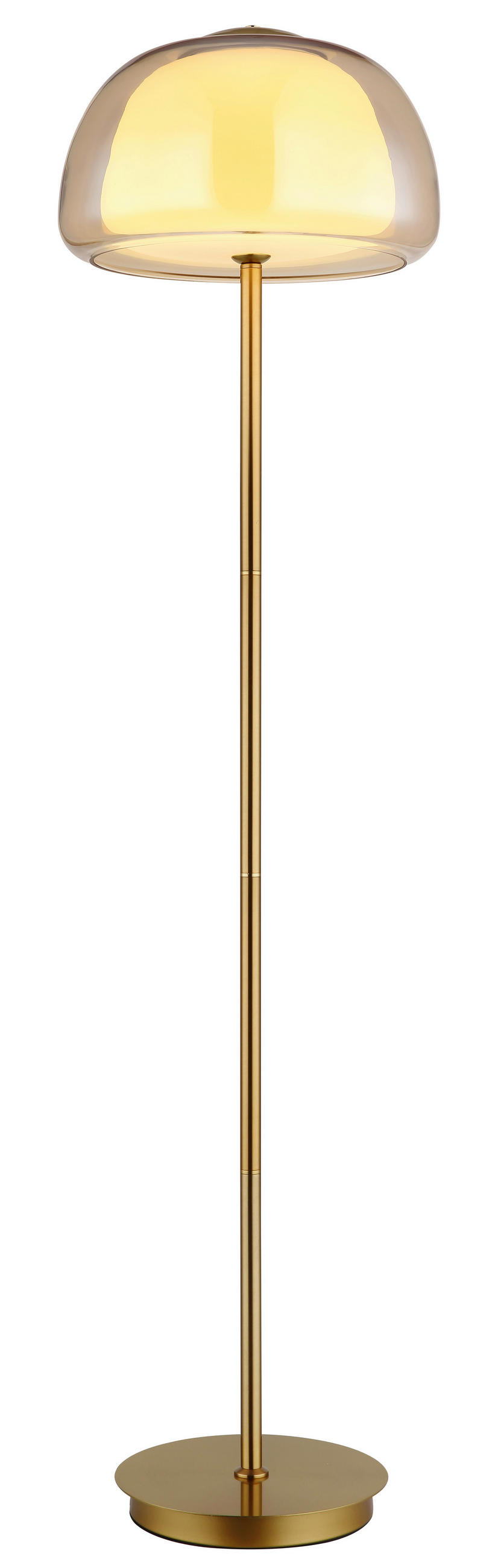 LED-STEHLEUCHTE 38/150 cm    - Goldfarben/Bernsteinfarben, Design, Glas/Kunststoff (38/150cm) - Globo