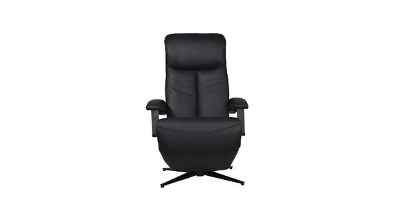RELAXSESSEL in Metall, Textil, Leder Schwarz, Alufarben - Schwarz/Alufarben, Design, Leder/Textil (68/114/86cm) - Cantus