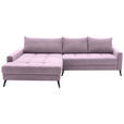 ECKSOFA  in Cord Lila  173/280 cm  - Lila/Schwarz, KONVENTIONELL, Textil/Metall (173/280cm) - Hom`in