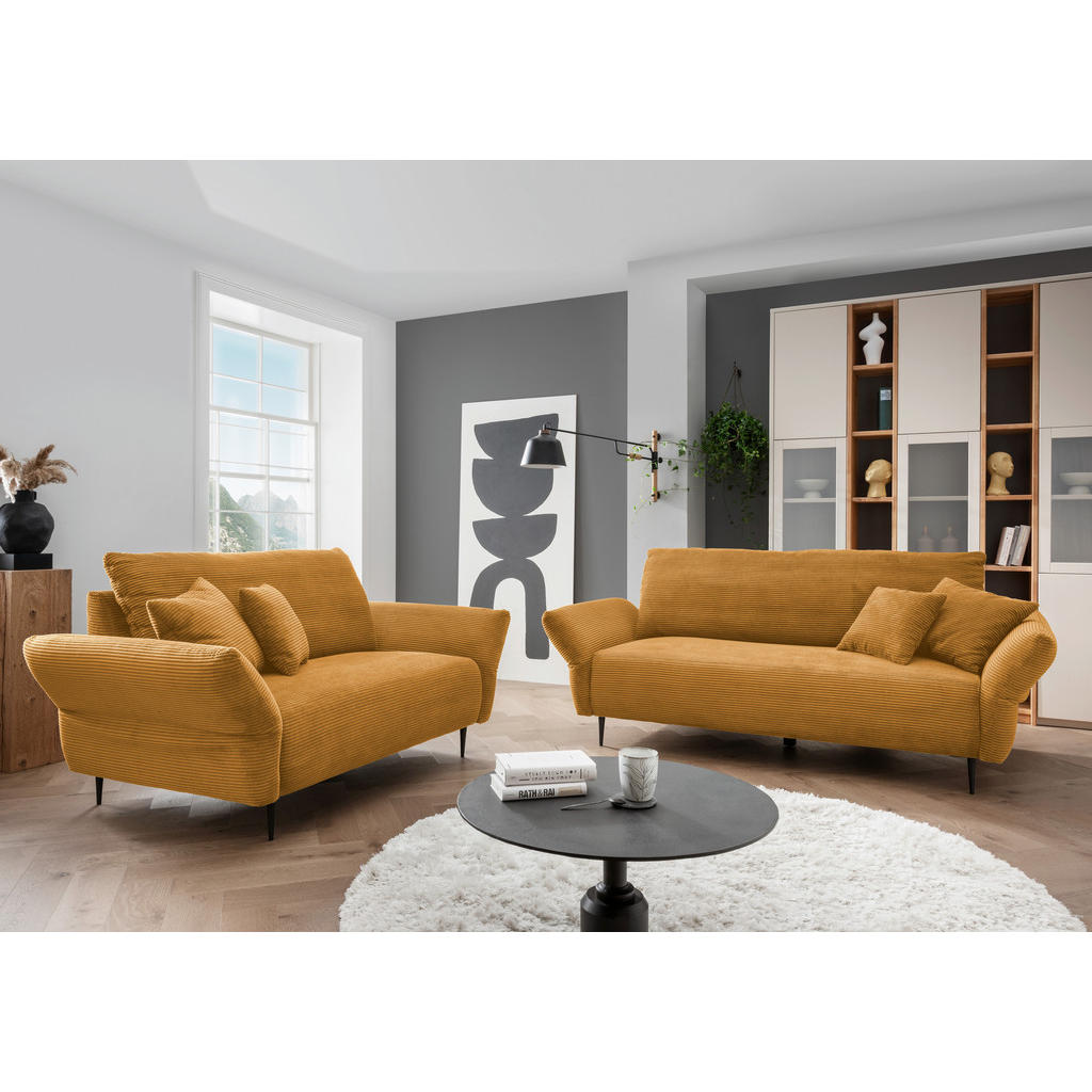 Thumbnail - Livetastic 3-Sitzer-Sofa, Gold, Textil, 2-Sitzer, Füllung: Schaumstoff, 201x97x102 cm, Rücken echt, Armteil links, recht...