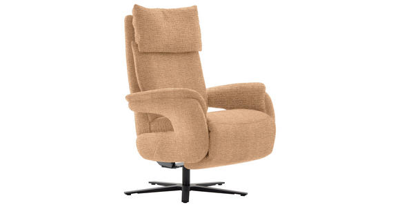 FERNSEHSESSEL in Struktur Cognac  - Cognac/Schwarz, MODERN, Textil/Metall (73/113-117/85cm) - Cantus