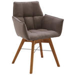 ARMLEHNSTUHL in Holz, Textil Eichefarben, Cappuccino  - Eichefarben/Cappuccino, Design, Holz/Textil (61/87/63cm) - Waldwelt