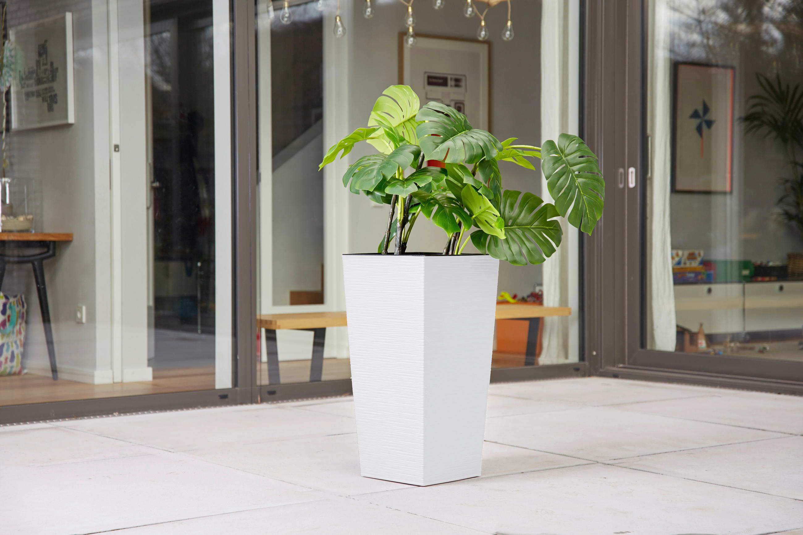 PFLANZENTOPF   - Weiß, Basics, Kunststoff (40/75/40cm) - Siena Garden