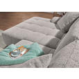 Ecksofa mit Funktion Grau Flachgewebe Zierkissen, Rückenkissen, Bettkasten, Schlaffunktion, Rücken echt, Liegefläche im Originalstoff  - Schwarz/Grau, KONVENTIONELL, Kunststoff/Textil (190/277cm) - Carryhome