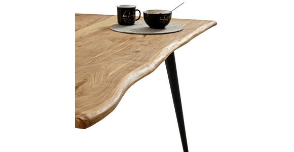 ESSTISCH in Holz, Metall 160/90/76 cm - Schwarz/Akaziefarben, Natur, Holz/Metall (160/90/76cm) - Carryhome