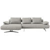 ECKSOFA in Chenille Ecru  - Ecru/Schwarz, Design, Textil/Metall (168/334cm) - Dieter Knoll