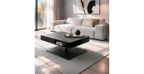 COUCHTISCH ESG 110/65/42-57 cm rechteckig Grau, Schwarz  - Schwarz/Grau, Basics, Glas/Keramik (110/65/42-57cm) - Dieter Knoll