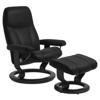 RELAXSESSELSET in Leder Schwarz  - Schwarz, Natur, Leder/Holz (75/100/71cm) - Stressless