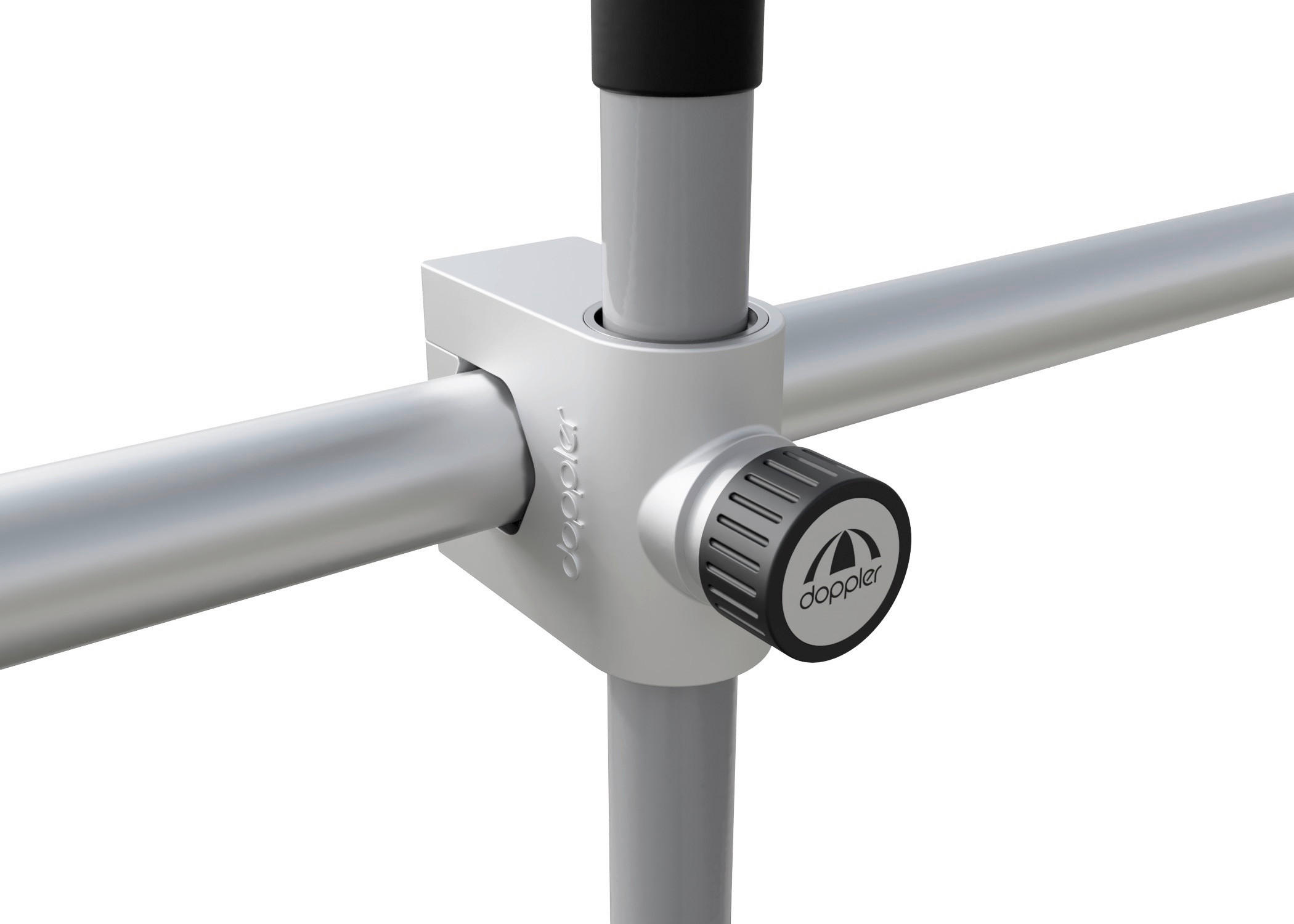 BALKONKLAMMER - Schwarz/Alufarben, Basics, Kunststoff/Metall (11/7/19cm) - Doppler