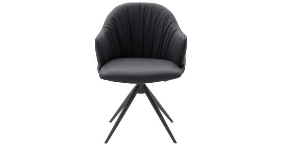 ARMLEHNSTUHL  in Echtleder pigmentiert  - Anthrazit, Design, Leder (57/84/44,5cm) - Belluti