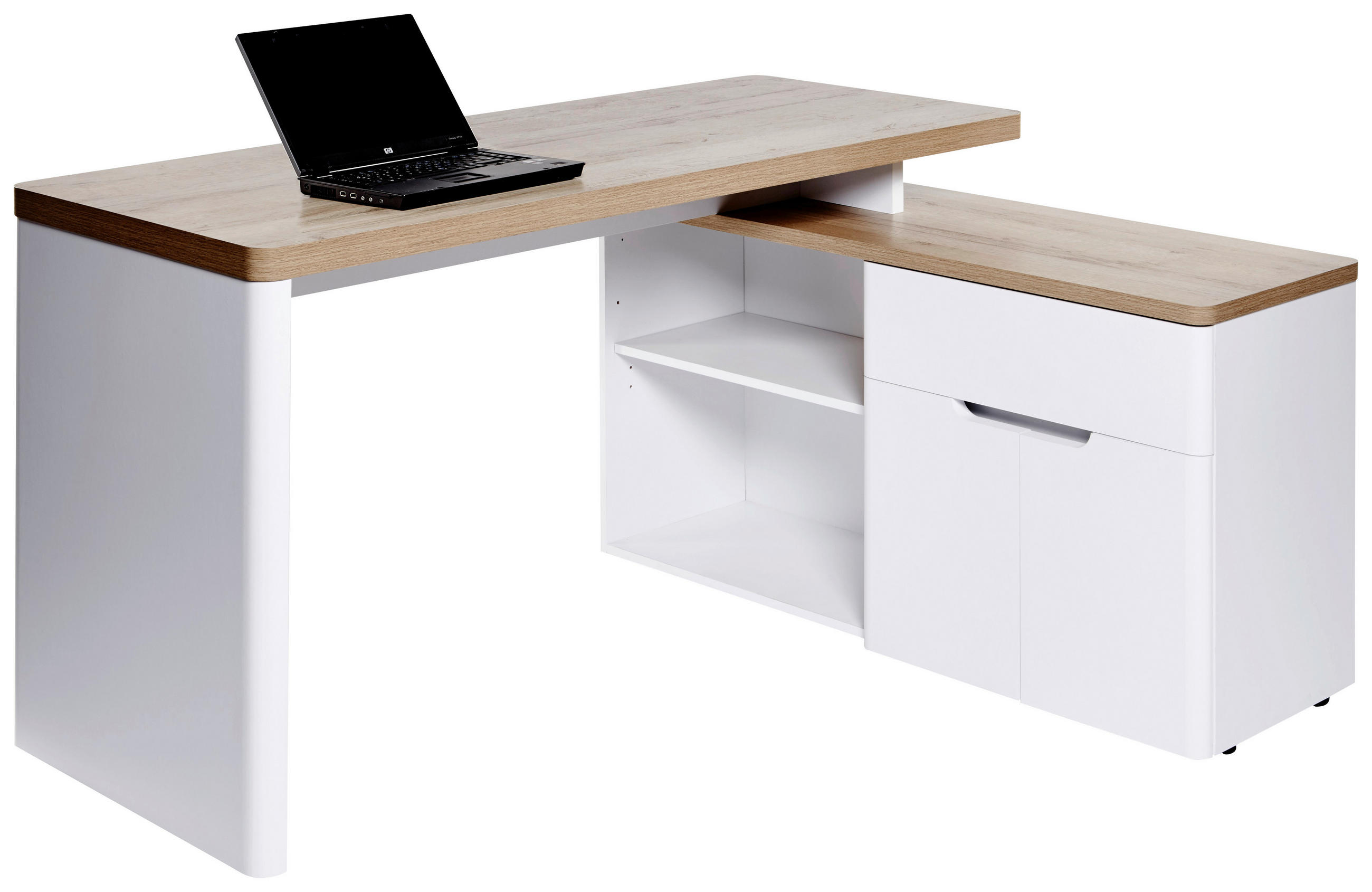 Venda PÍSACÍ STÔL S ÚLOŽ.PRIESTOROM, biela, farba duba, 140/77/117,5 cm