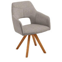 ARMLEHNSTUHL in Holz, Textil Eichefarben, Cappuccino  - Eichefarben/Cappuccino, Design, Holz/Textil (57/84/57cm) - Voleo