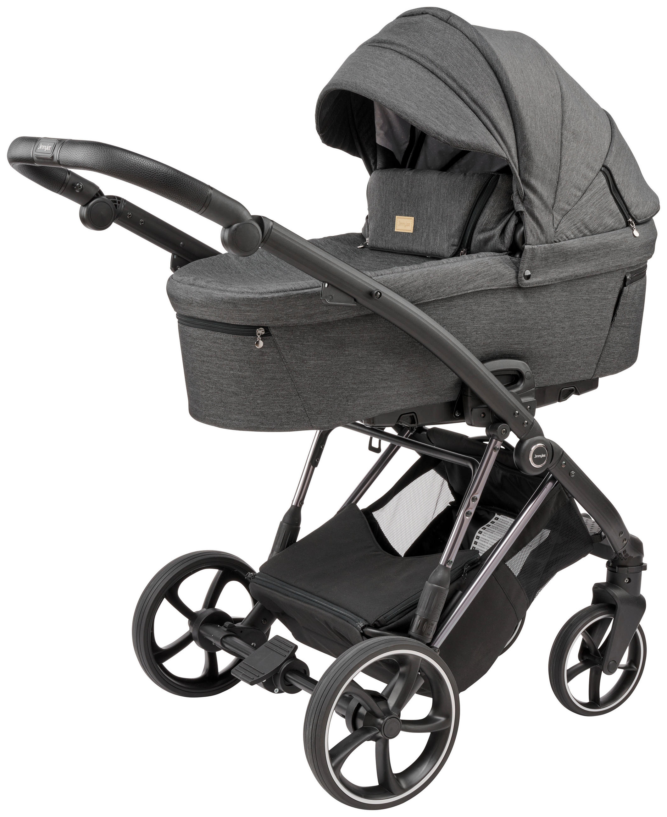 KINDERWAGENSET Fashion  - Dunkelgrau, Trend, Textil/Metall (105/59/125cm) - Jimmylee