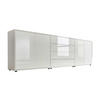 SIDEBOARD Mailand Set 5  in 237/73/33 cm  - Weiß Hochglanz/Schwarz, MODERN, Holzwerkstoff/Kunststoff (237/73/33cm) - MID.YOU