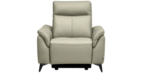 SESSEL in Echtleder Silberfarben  - Silberfarben/Schwarz, Design, Leder/Metall (116/105/98cm) - Belluti