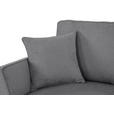 ECKSOFA in Velours Grau  - Schwarz/Grau, KONVENTIONELL, Holz/Textil (244/159cm) - Carryhome