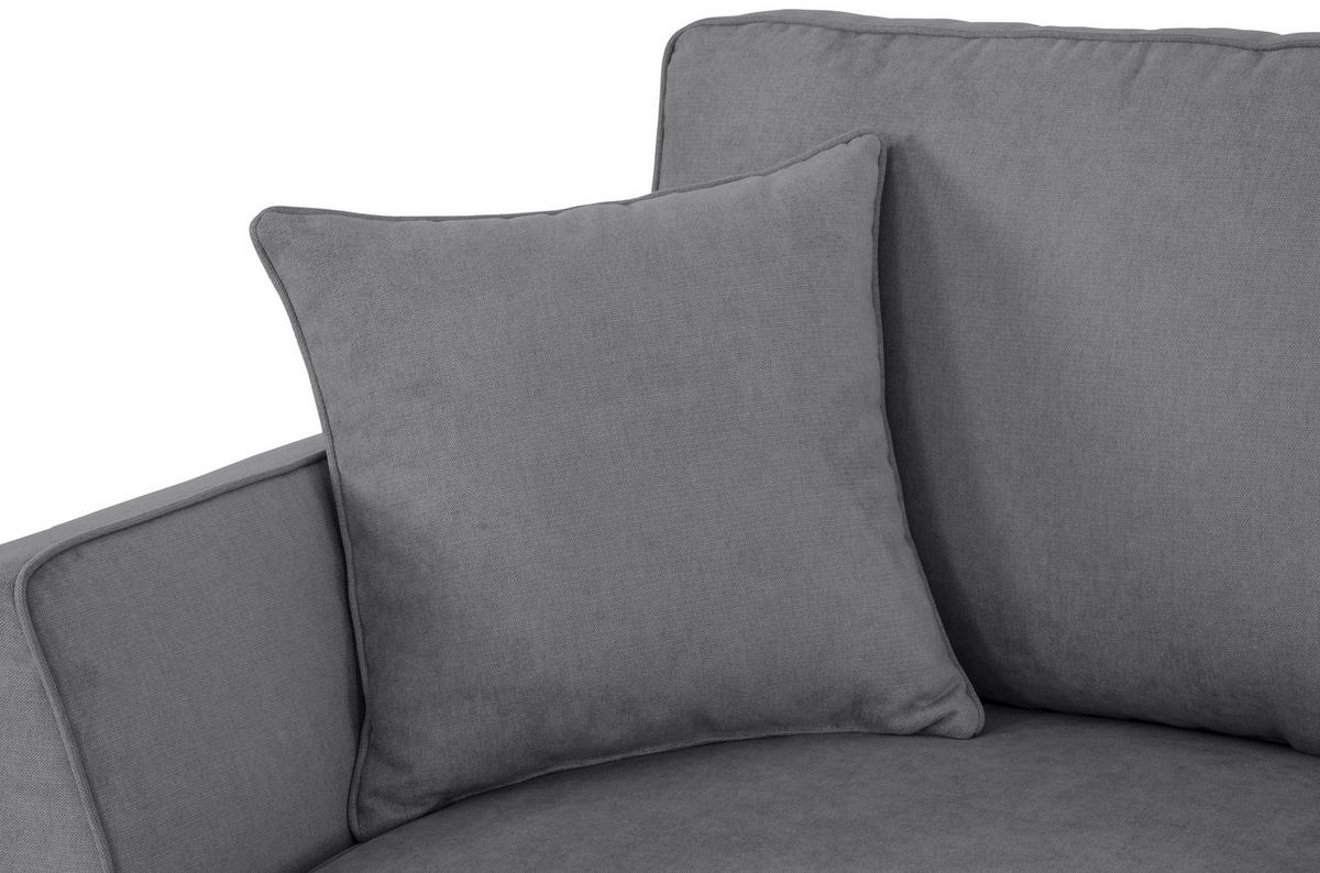 ECKSOFA in Velours Grau  - Schwarz/Grau, Konventionell, Holz/Textil (244/159cm) - Carryhome