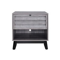 BEISTELLTISCH 60/50/61 cm furniert Eiche grau rechteckig  - Eiche grau/Schwarz, Design, Holz/Holzwerkstoff (60/50/61cm) - MID.YOU